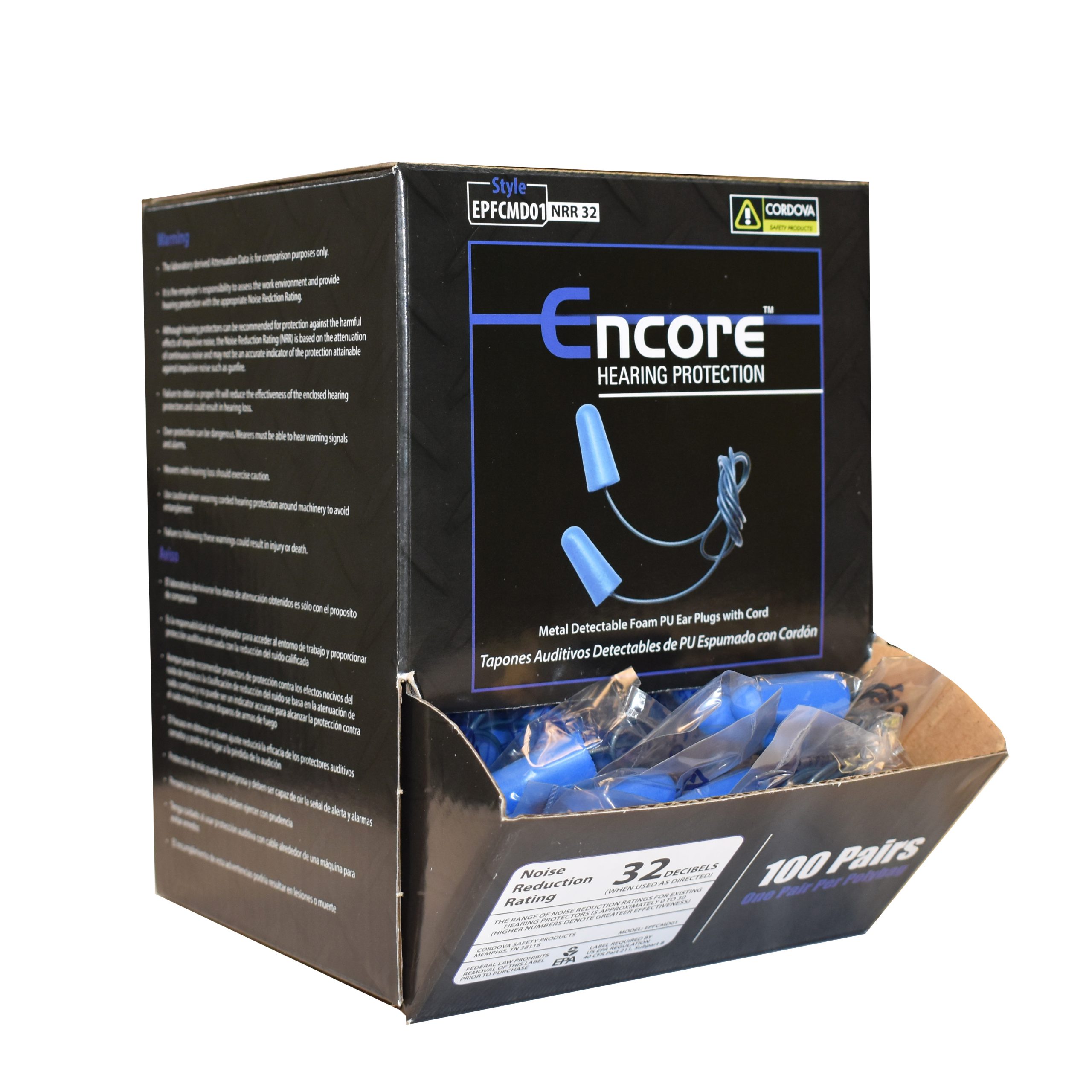 ENCORE CORDED METAL DETECTABLE EARPLUG - Earplugs